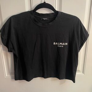 Balmain Black Tee with White Logo